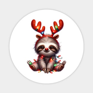 Christmas Red Nose Sloth Magnet